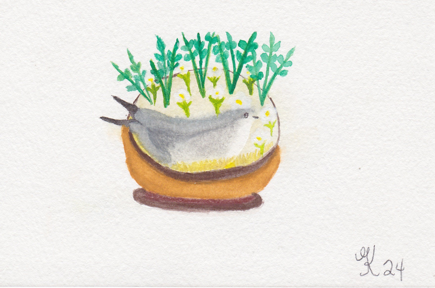 Bird in Flowerpot 1